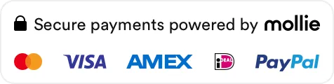 Secure payments via Mollie, Cards, iDEAL and PayPal