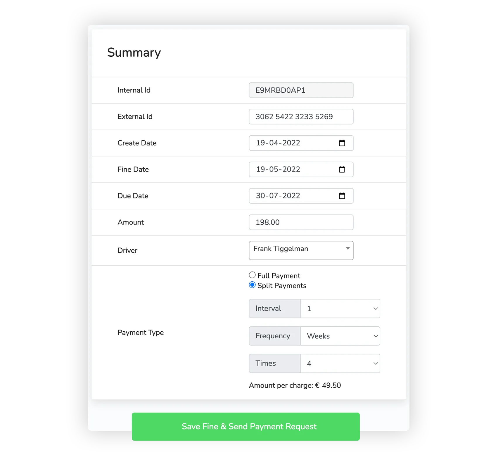 Payment request step 3