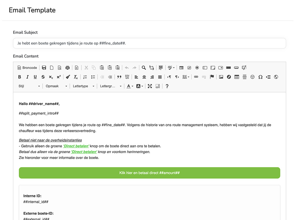 Bewerk de e-mail