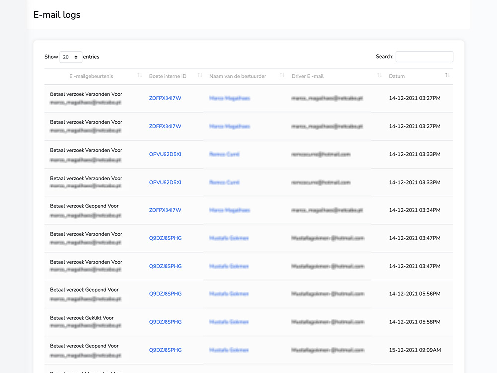 E-mail logs
