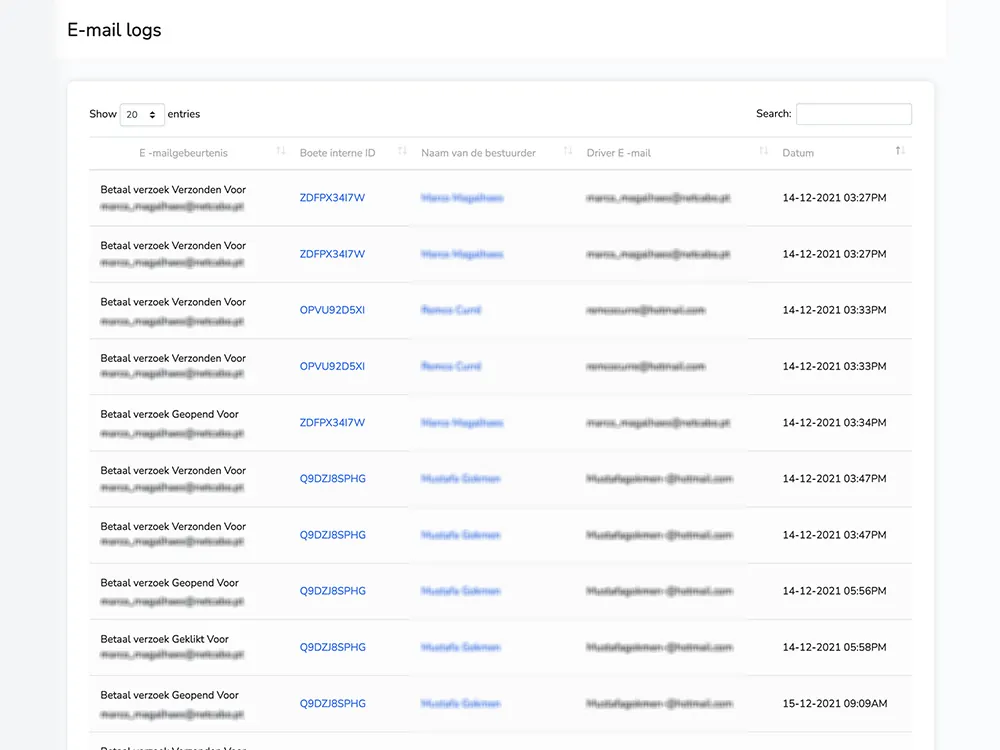 E-mail logs